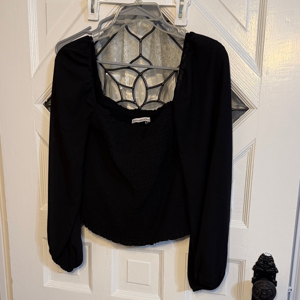 Abercrombie & Fitch Black Long Sleeve Blouse
